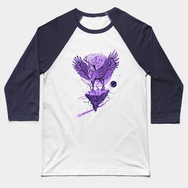Winged Deer Baseball T-Shirt by JORDYGRAPH